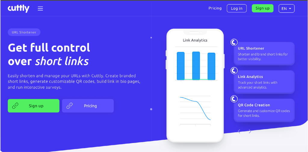 Cuttly, une plateforme complète de gestion de liens